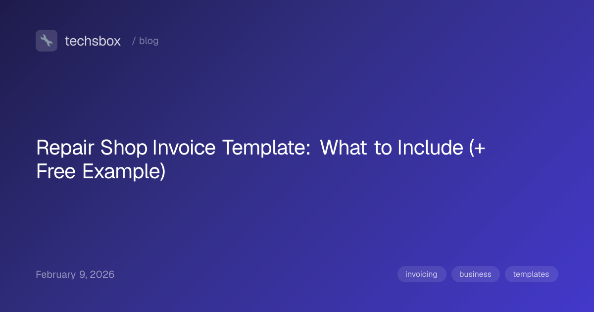 Repair Shop Invoice Template: What to Include (+ Free Example ...